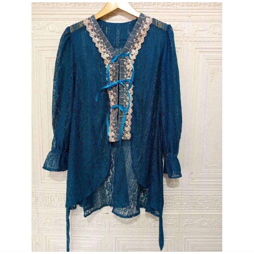 WiSA OUTER TUNIK TILE BRUKAT CARDIGAN TILE BRUKAT LENGAN PANJANG