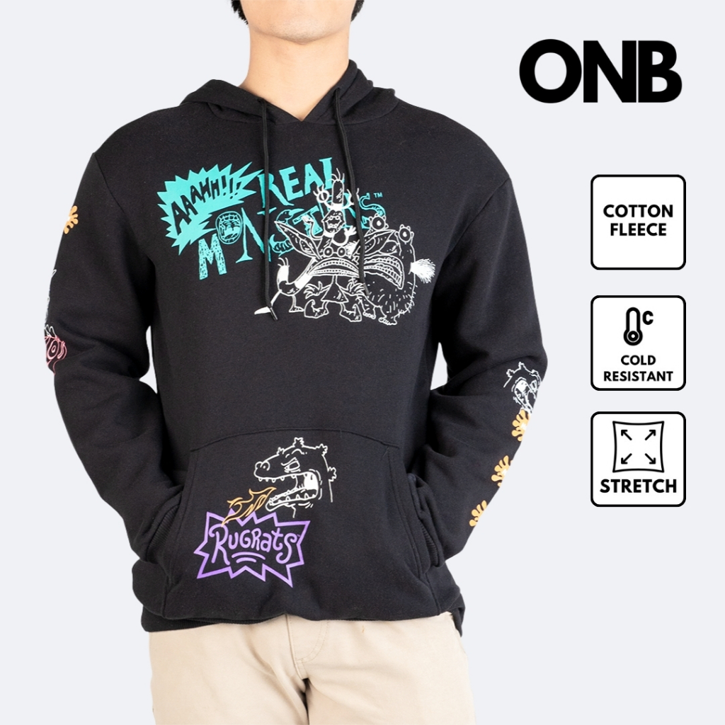 Jaket hoodie pria hodie pria original Nickelodeon rugrats black