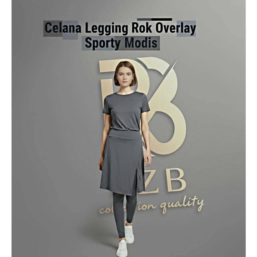 Legging Rok Lilit - Celana Legging Rok Layering - Rok Legging Sporty Modis - Celana Legging Rok Wrap