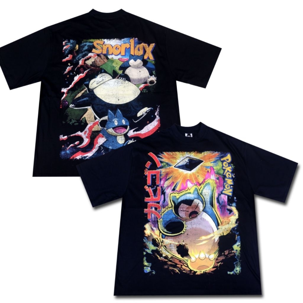 ZWOLF CLOTH - KAOS POKEMON SNORLAX ANIME TSHIRT OVERSIZE KAOS SNORLAX