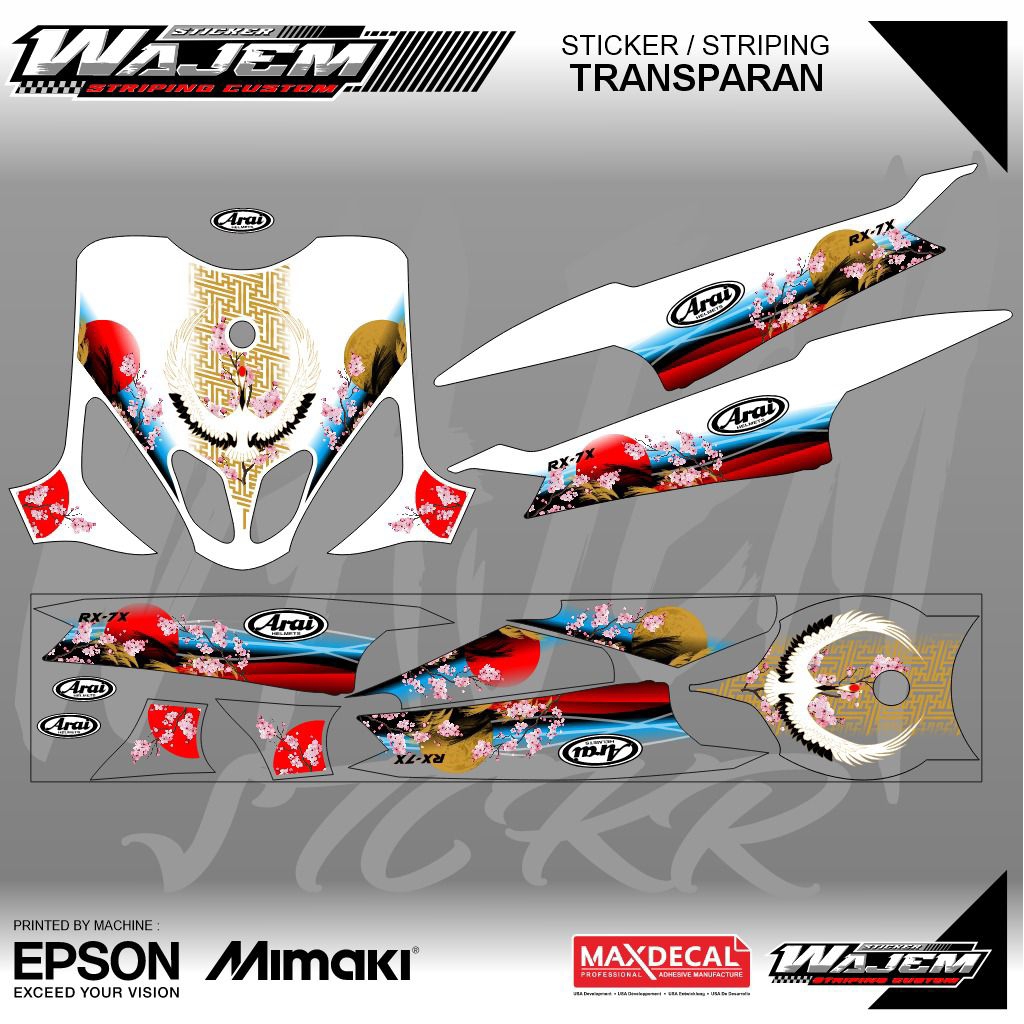 STRIPING TRANSPARAN MIO SPORTY MOTIF ARAI TERBARU