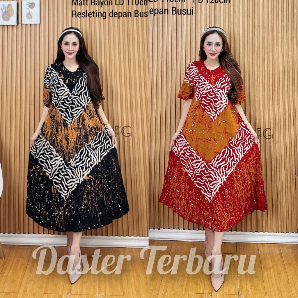 Promo - Daster Twill Rayon super premium original Busui terbaru lengan pendek kekinian Batik wanita 