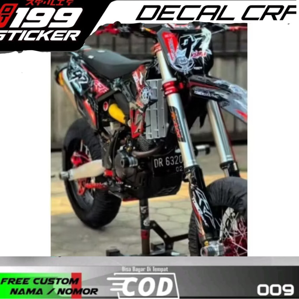 199Stiker Decal Motor Honda Crf 150/Crf 450 Fullbody Design Simpel