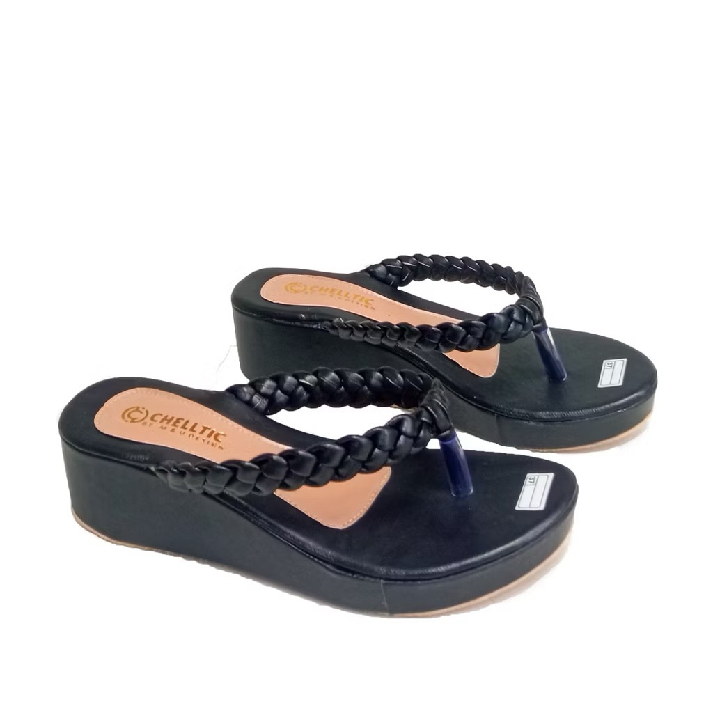 Sandal Wanita/Wedges Wanita Tali jepit kepang Remaja Terbaru/Sandal Wanita Kekinian/Sandal Santai Wa