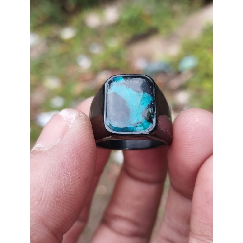 cincin bacan doko model kotak ring titanium hitam