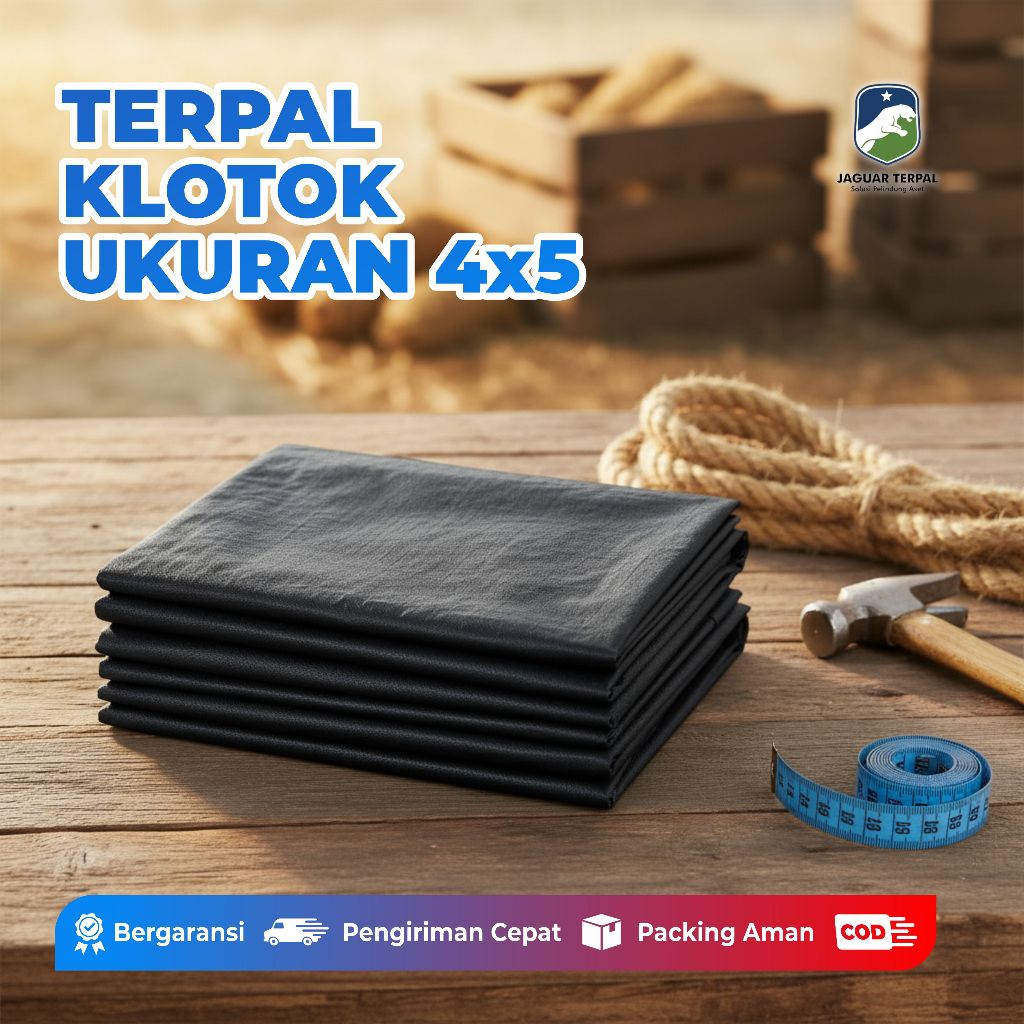 Terpal Plastik Anyaman Kuat - Alas Jemur Padi Kopi Serbaguna 4x5 Meter Hitam