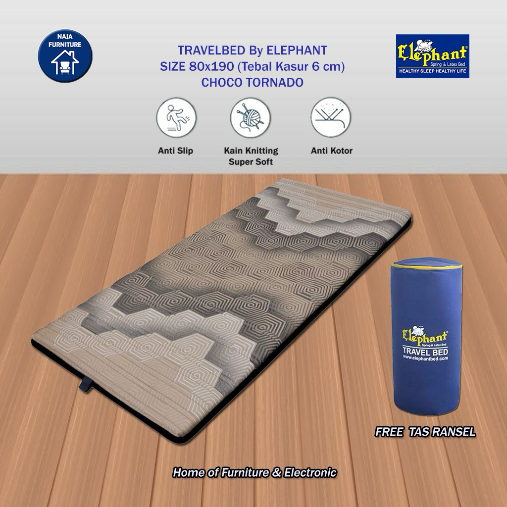 ELEPHANT Travelbed | Kasur Lipat Rebounded Elephant | Kasur Lantai 80 x 190 Tebal 6 cm | Kasur Santa