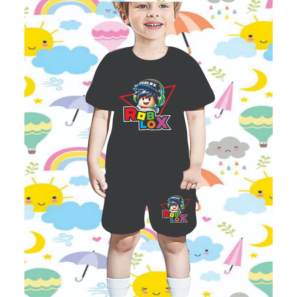SETELAN ANAK ANAK CEWEK COWOK/SET BAJU ANAK ANAK GAMBAR ROBLOX