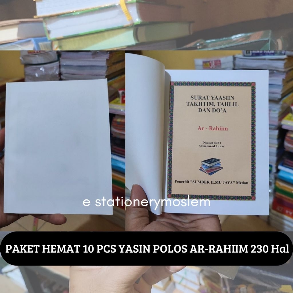 Paket Hemat 10 Pcs Yasin Ar Rahim Yasin Polos untuk Custom -Surat Yasin Takhtim Tahlil dan Doa - Yas