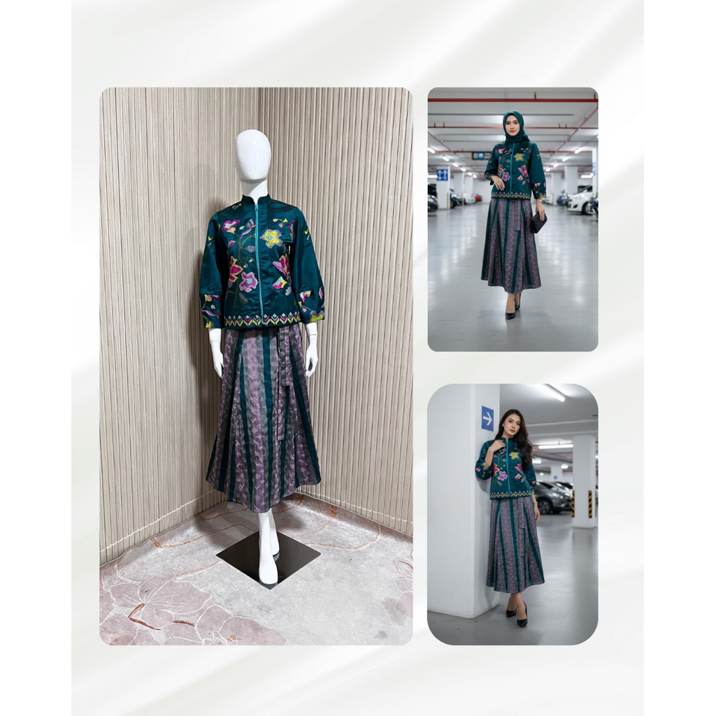 Set Outer Etnik Motif Lagosi + Rok Lilit Tenun Wanita – Outfit Kondangan Elegan Modern