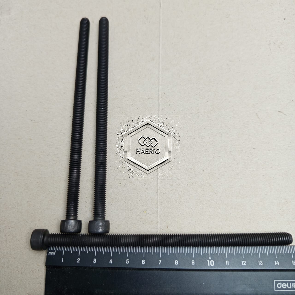 BAUT L M8X150 BAJA FULL DRAT PANJANG 15CM 15 CM M8 X 150 BAUD 12 DIAMETER DRAT 8MM KUNCI L 6 L6 PITC