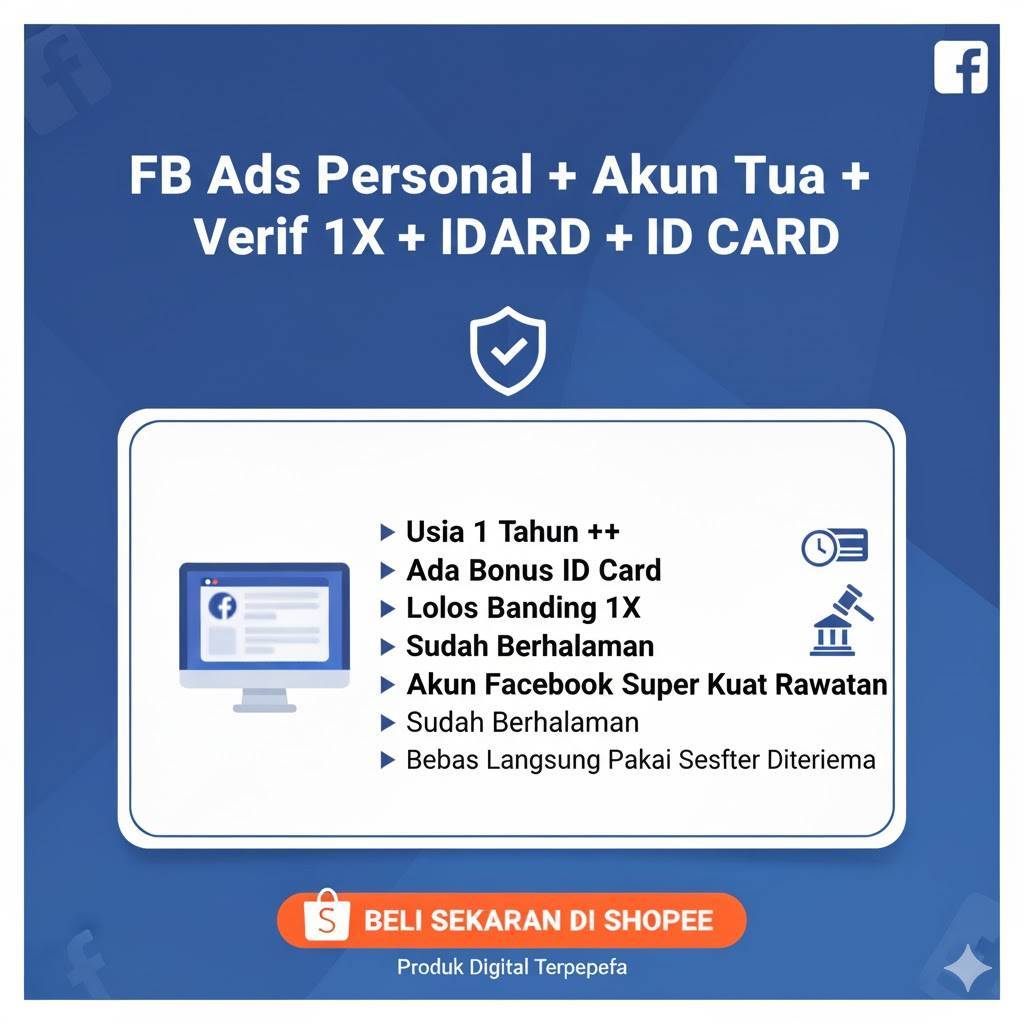 FB Ads Personal V1 + ID CARD + IG + OTP Email Outlook Aktif