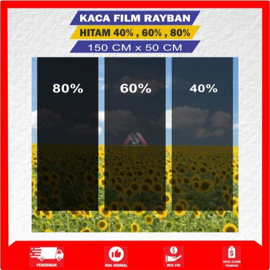 Stiker Kaca Film Riben Hitam Jendela Rumah Gedung Kantor Sunblast Mobil Sticker Hitam Anti Panas UV
