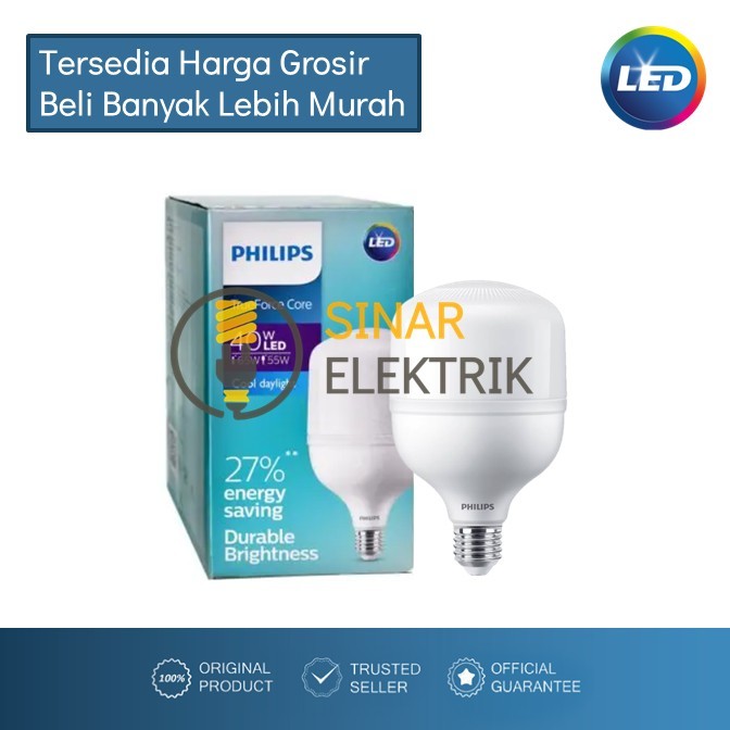 PHILIPS TrueForce Essential 40W - Bohlam Lampu LED Jumbo TForce Ess 40 W Watt Murah dan Original
