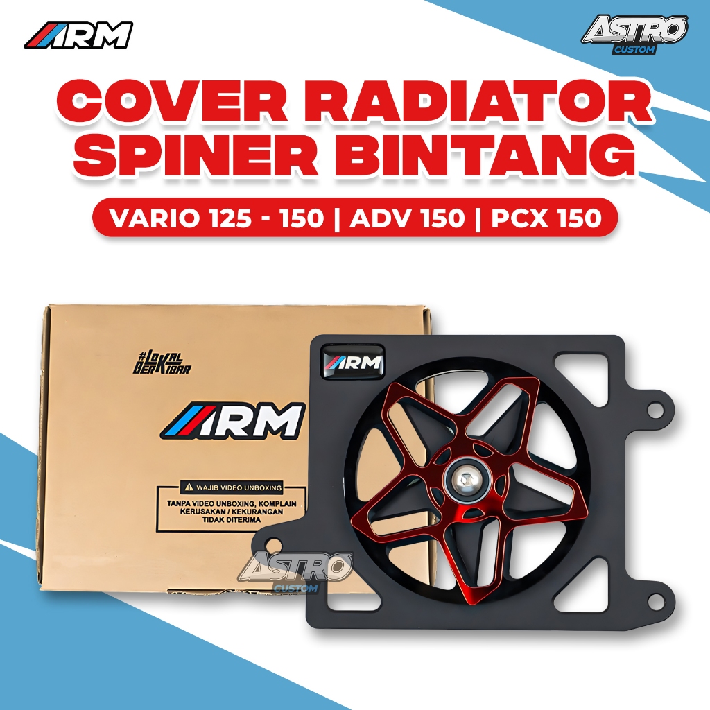 Cover Radiator Spiner Bintang Vario 125 Vario 150 PCX ADV 150 3D Arumi Full CNC Aksesoris Motor