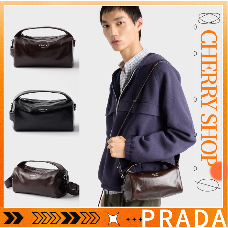 Prada Men's Leather Shoulder Bag  / Tas Bahu Kulit Pria Prada