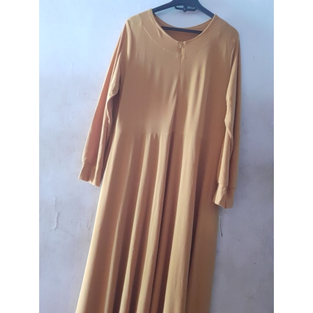 Gamis polos jersey tebal dan lembut