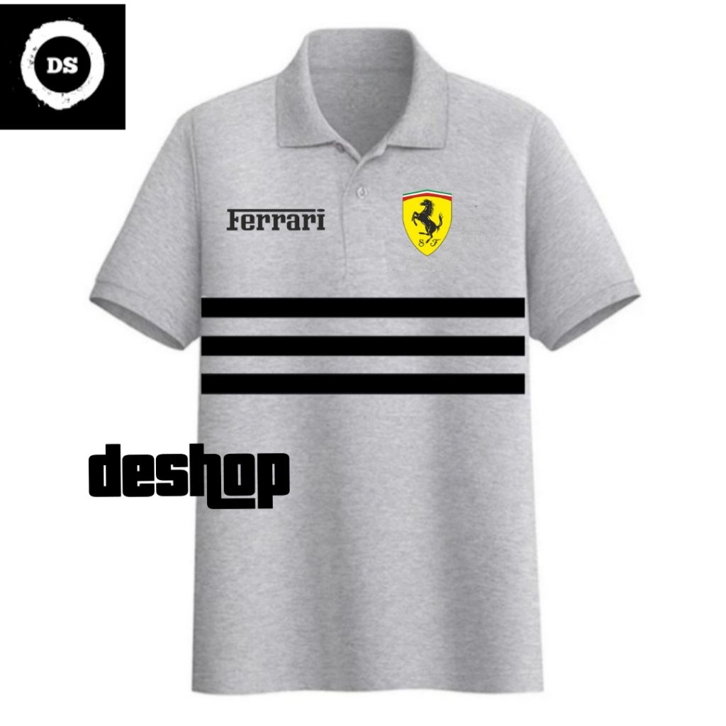 Tshirt - Polo Shirt - Kaos Polo - Kaos Kerah - Baju Kerah - Ferrari