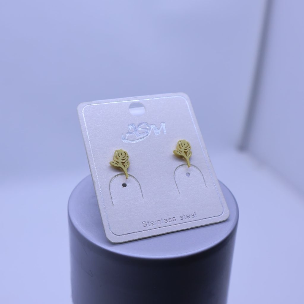 New anting tindik wanita titanium model bunga flover mawar anti karat
