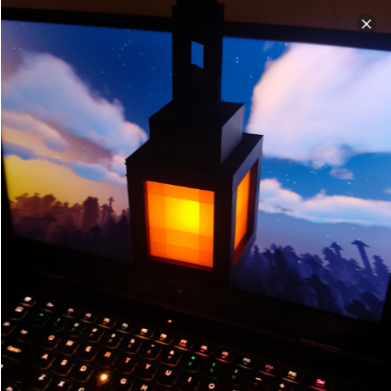 Minecraft Lantern Lamp Tealight Lampu Desk WITH CHAINS – LED Tealight PLA+ (Bottom Holder Baru & Ran