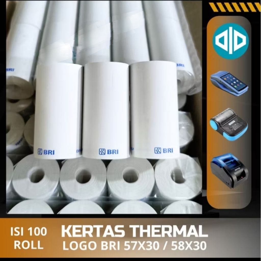 100 Roll - kertas struk BRI - Brilink - 58x30-termurah