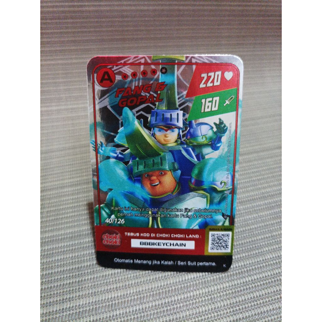 Kartu choki choki boboiboy monsta galaxy fang & gopal 40/126 silver foil