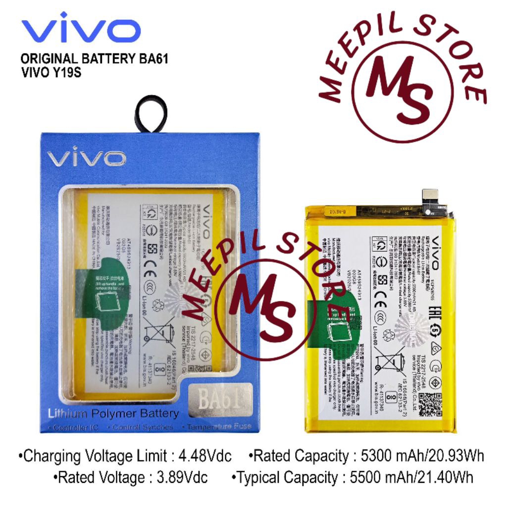Baterai batre original Vivo Y19S BA61 Ori Distributor batu battery Y19S Ba61