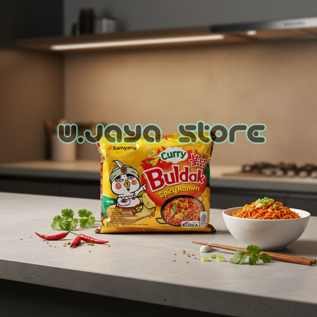 Samyang Buldak Curry Spicy Ramen 140g | Mie Instan Goreng Rasa Kari dan Ayam Pedas