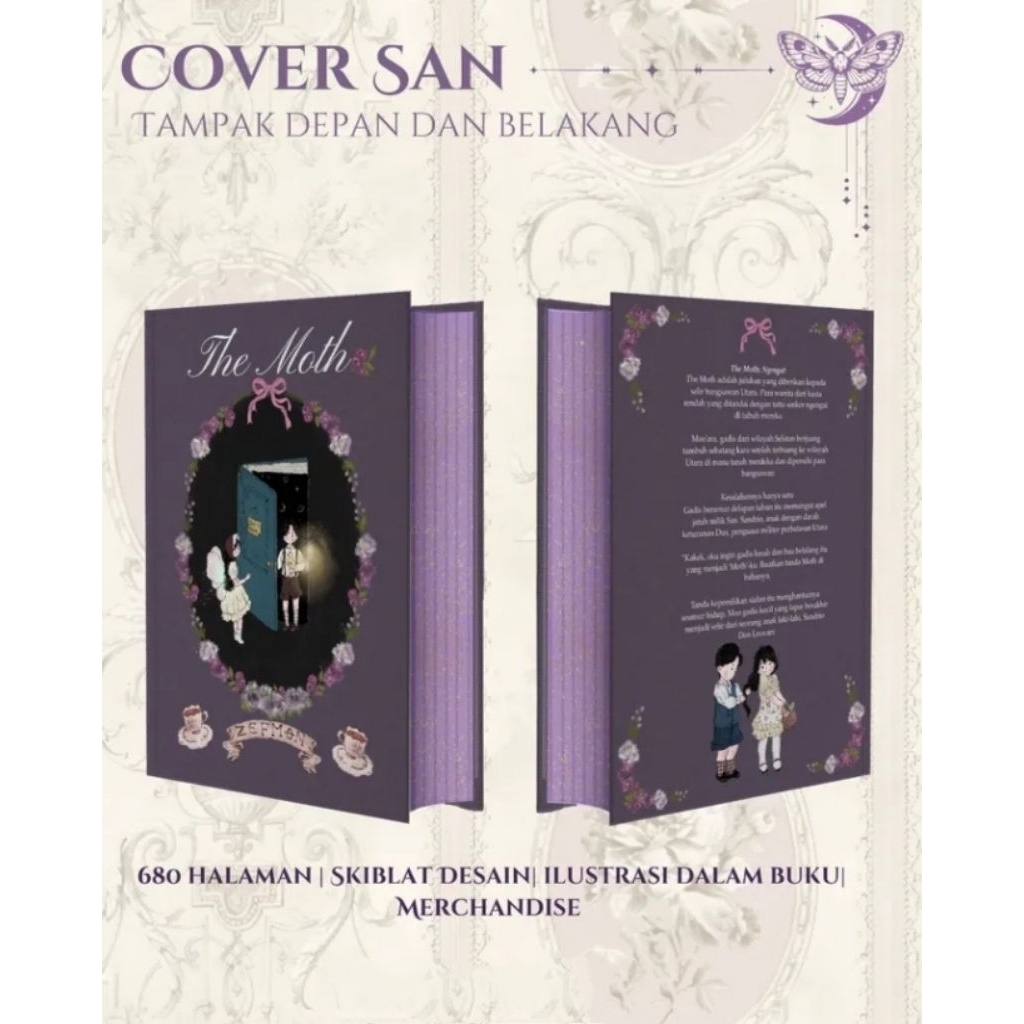 Buku Novel The Moth - Zefmon (Hardcover Cover San Cetakan Pertama Limited Edition Completed With Mer
