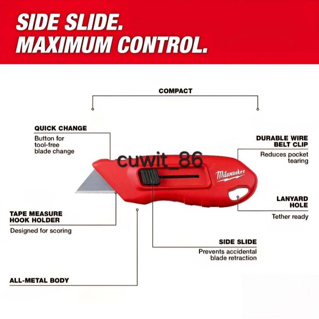 Milwaukee Compact Slide Utility Knife 4932492379