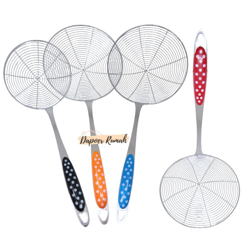 Serok Laba Polkadot Stainless 18" 20" /saringan laba laba polkadot