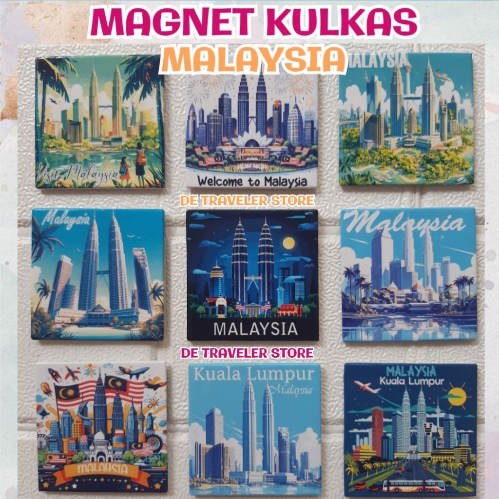 Magnet Kulkas Malaysia Souvenir Oleh-Oleh Tempelan Kulkas Malaysia Kuala Lumpur