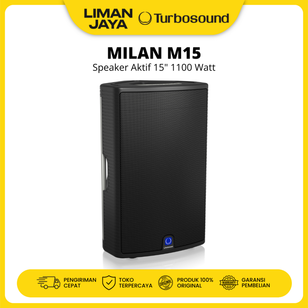 Turbosound Milan M15 Active Speaker Aktif 15 Inch 15" 1100 Watt Floor Monitor M-15 M 15