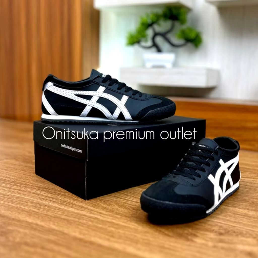 Sepatu Onitsuka Mexico Tiger 66 Black white /Sepatu onitsuka Mexico Tiger 66 Hitam putih pria dan wa
