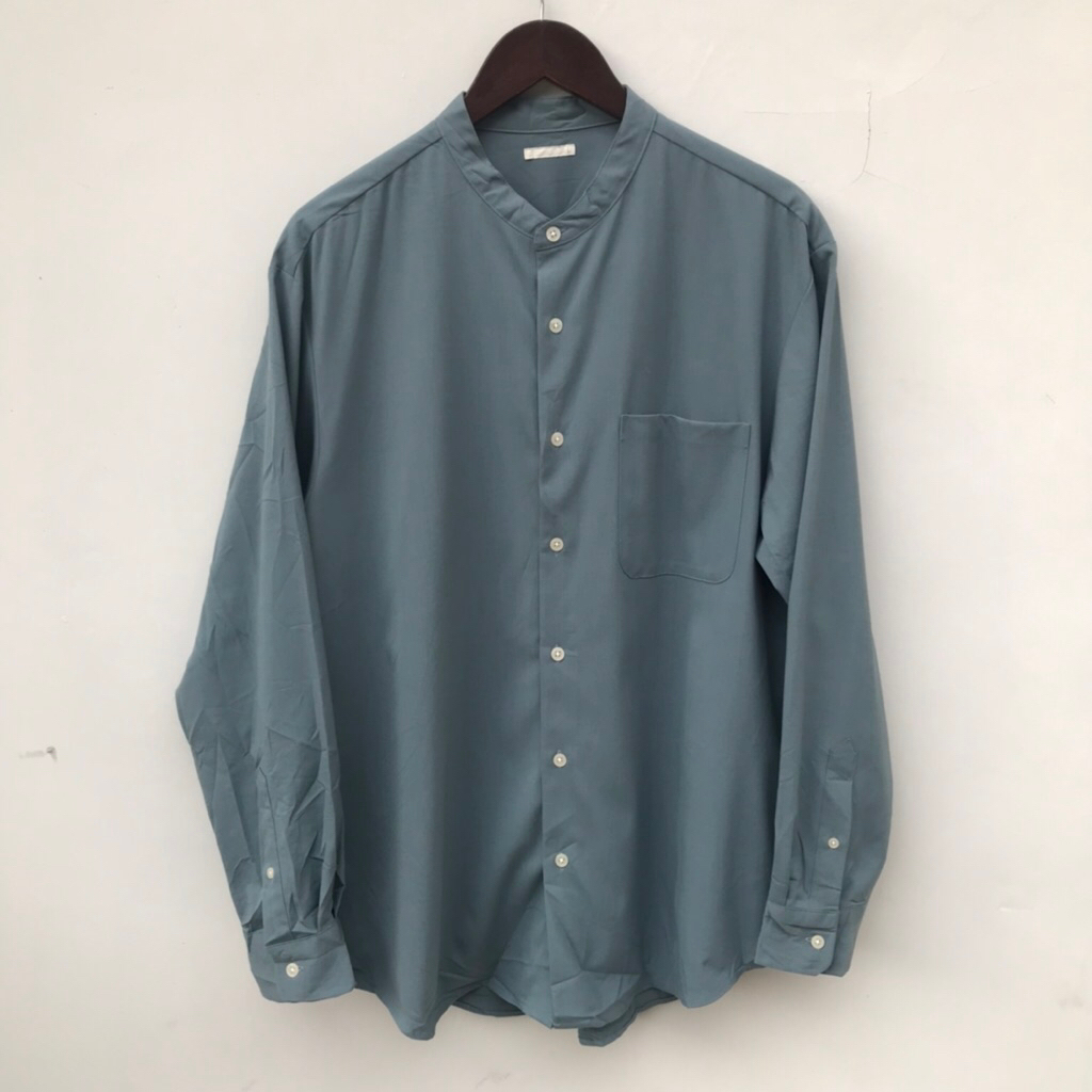 Kemeja Sanghai by Gu Uniqlo Stand Collar Shirt sz Large