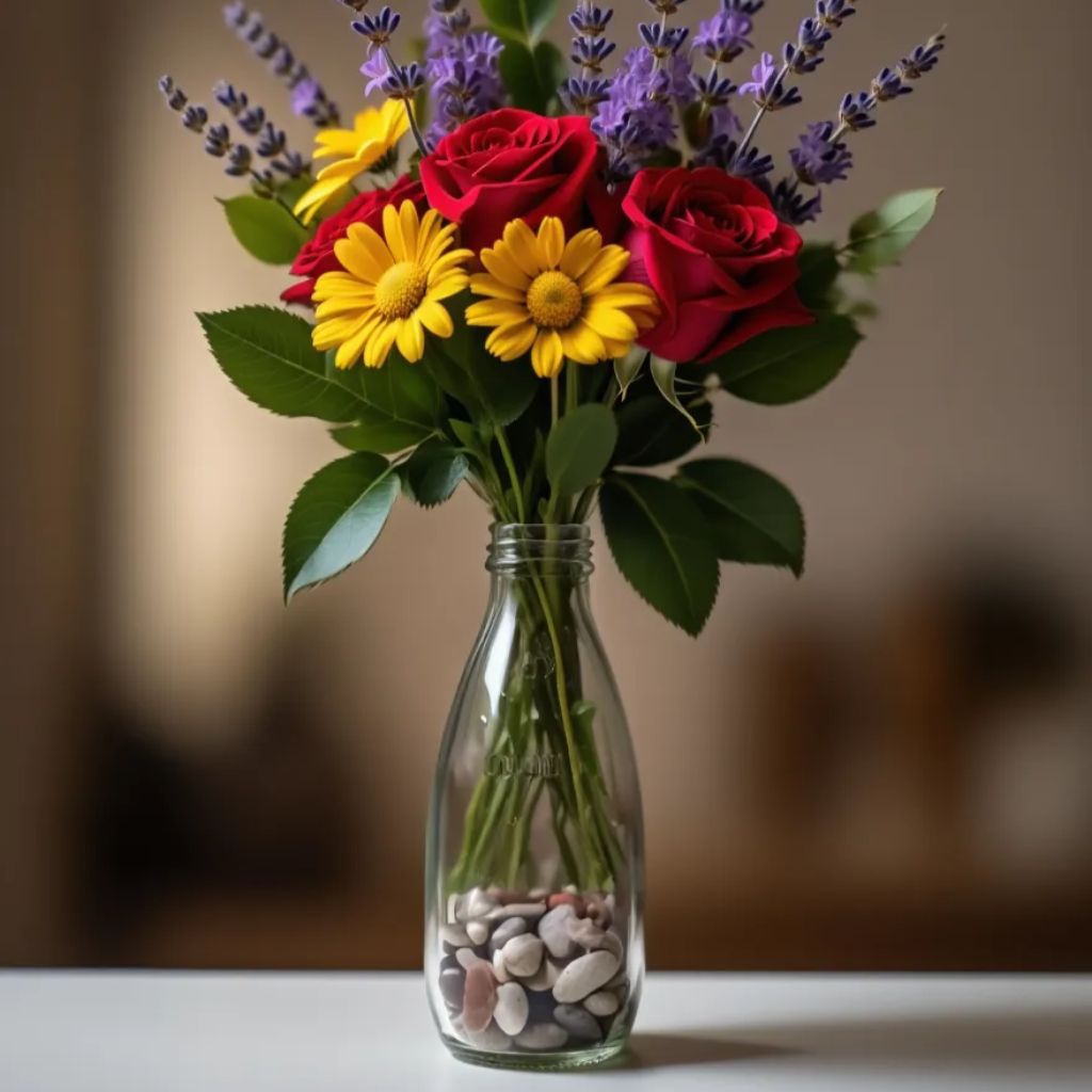 vas bunga aesthetic vas bunga plus batu hias//vas bunga botol kmi//vas bunga botol//bejana botol//va