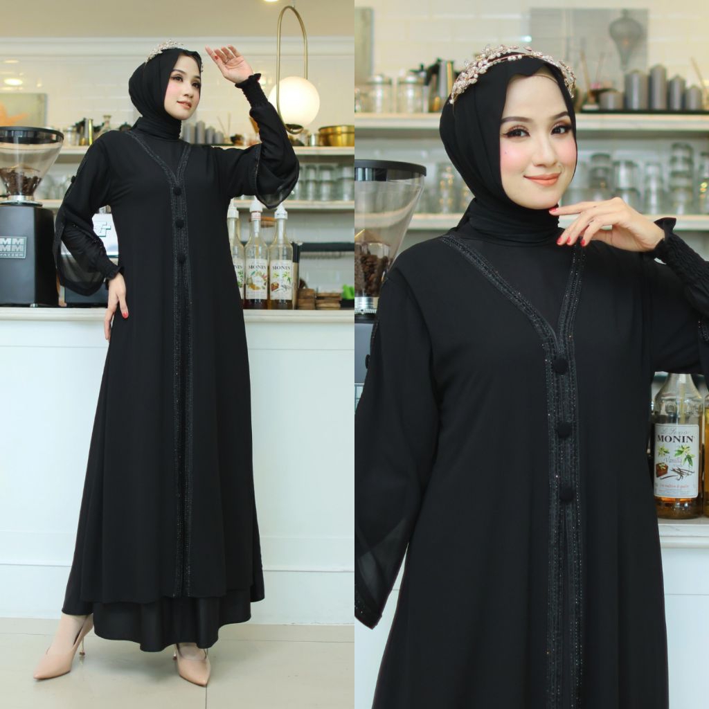 Gamis Abaya Hitam Turkey Remaja / Dress Muslim Wanita Cantik - Miska