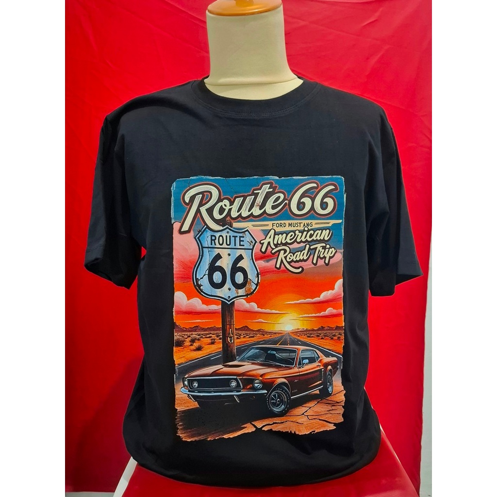 KAOS SABLON DTF ROUTE 66 SIZE XL /  SOUVENIR KAOS SABLON LAMPUNG