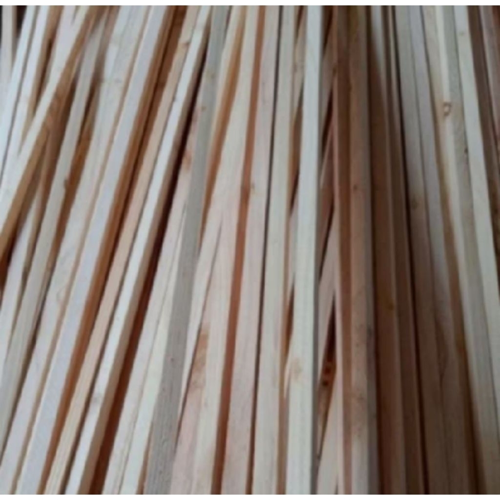 List Reng kayu Tipis Jati Belanda 1 Pcs UK. 2cm x 3 Cm x Panjang 1 Meter Sudah Di Serut Halus