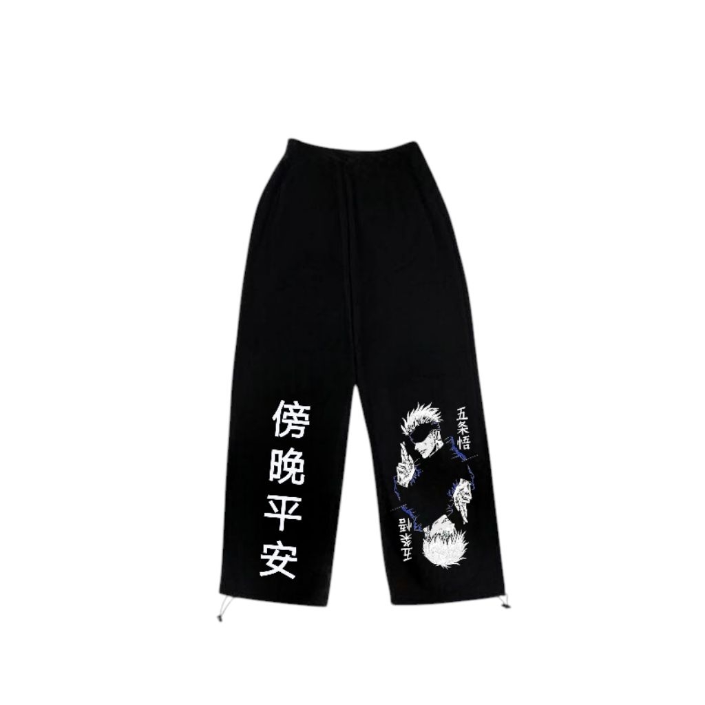 Celana panjang beggy sweatpants anak laki laki perempuan motif anime gojo/model celana panjang gombr