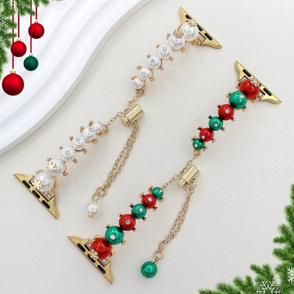 Strap Apple Xiaomi Mi Huawei Watch gelang Christmas Natal style tali rantai smartwatch Fit 3 4 Pro i