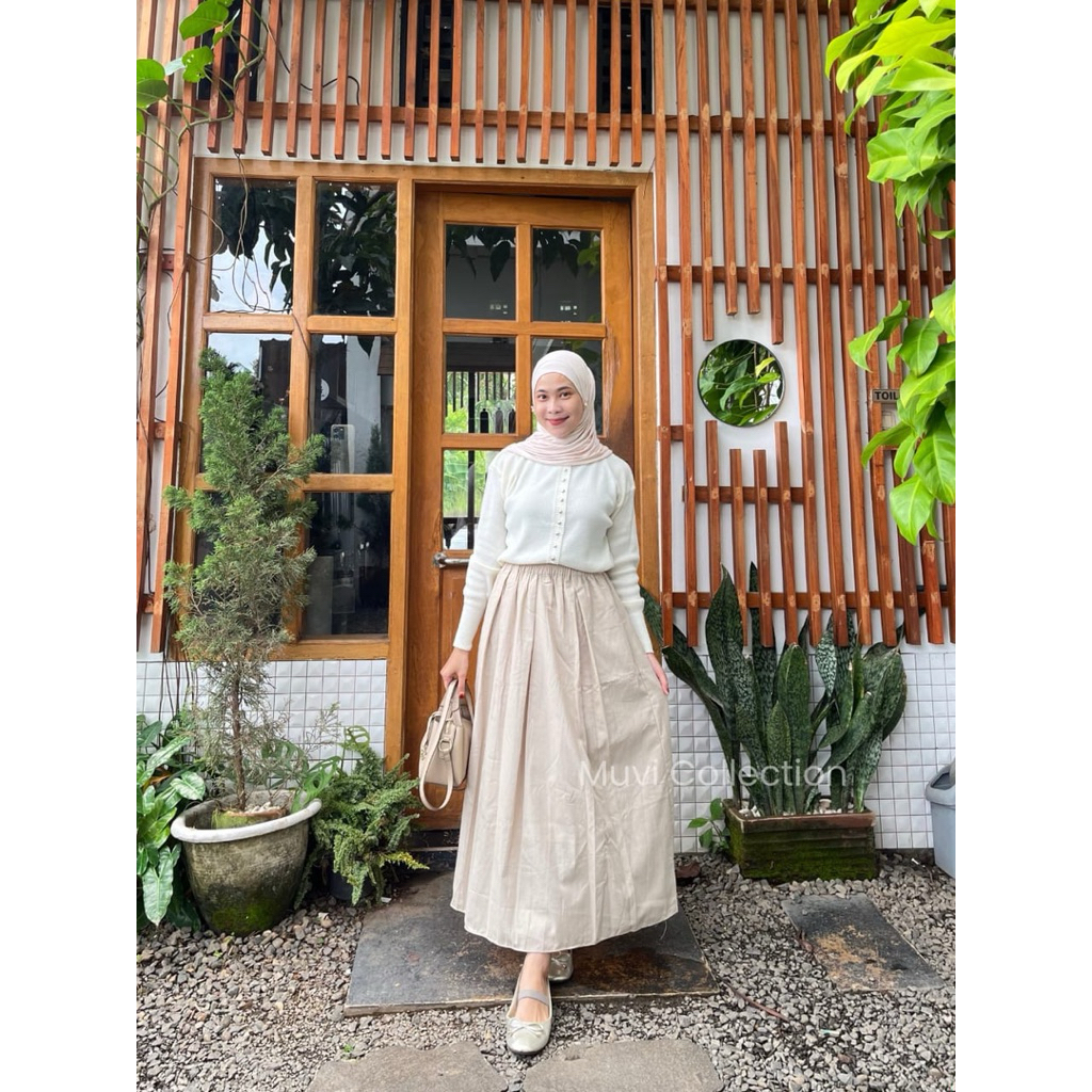 Cania Skirt Rok Linen Basic Terbaru