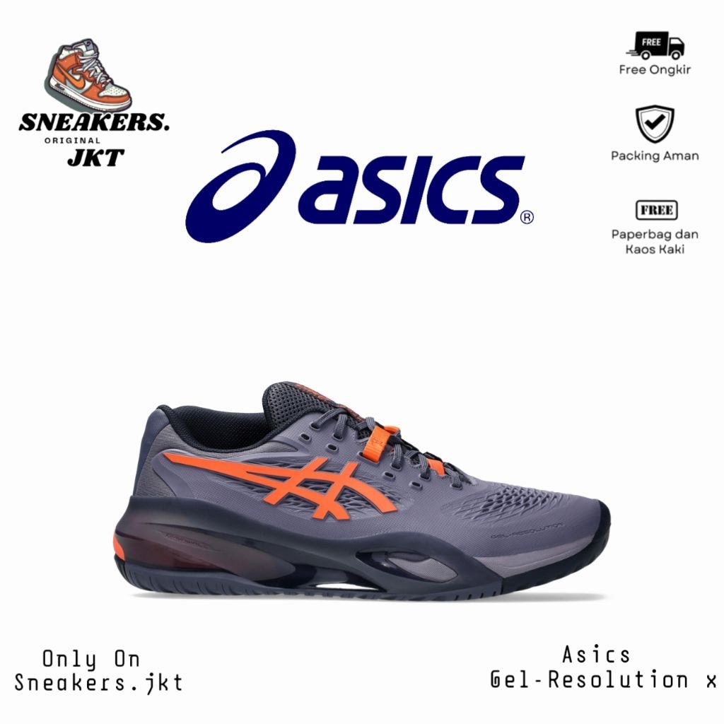 Septu Tenis Asics Gel-Resolution x Greyish Purple/Nova Orange Original