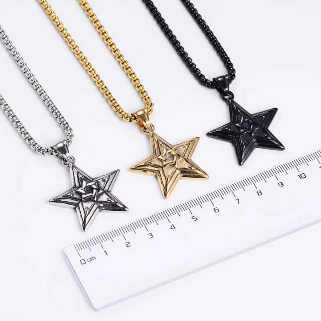 Kalung Titanium Liontin Bintang Anti Karat