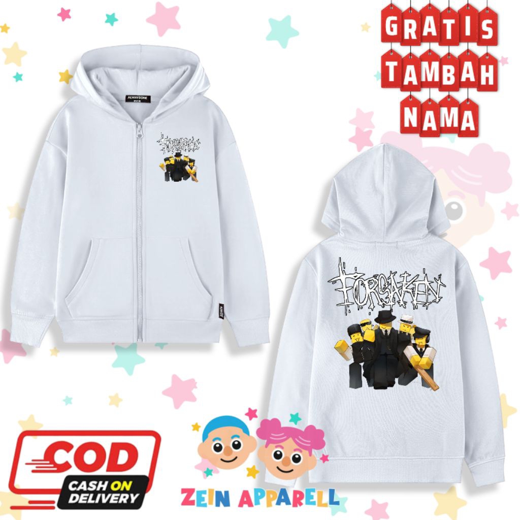 Jaket Zipper Anak Forsaken The Mafia - Jaket Resleting Anak Forsaken The Mafia