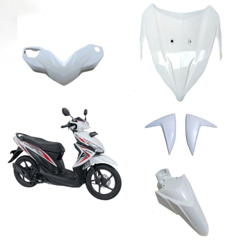 Cover Body Bagian Depan Honda Vario 110 fi Agnes Putih/Vario 110 fi Putih