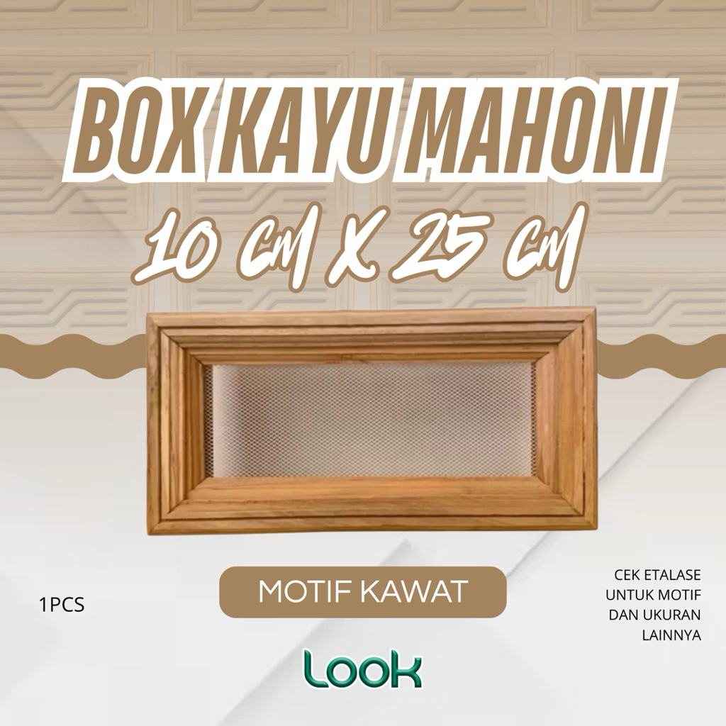 [ 10 X 25 ] Loster Box Kayu Mahoni | Ventilasi Udara Mahoni 10x25 GAMBAR BUNGA