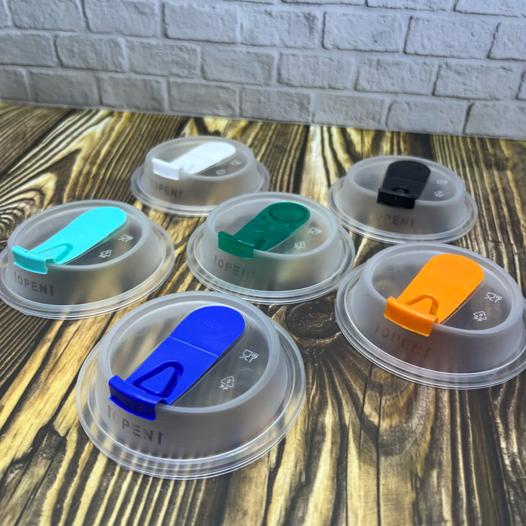 [500pcs] Tutup Cup PP injection/Flip lid isi 500pcs bening/leakproof flip lid transparant/ tutup ant