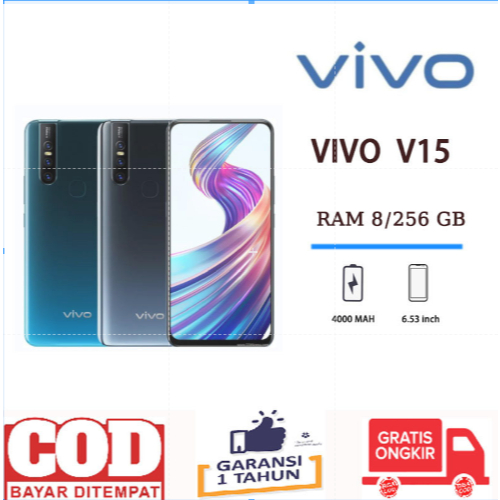 new vivo v15 ,y17 ram 8/256gb baru layar lebar 6.53 inci Fullset hp murah jaringan sidik jari hp 4g 