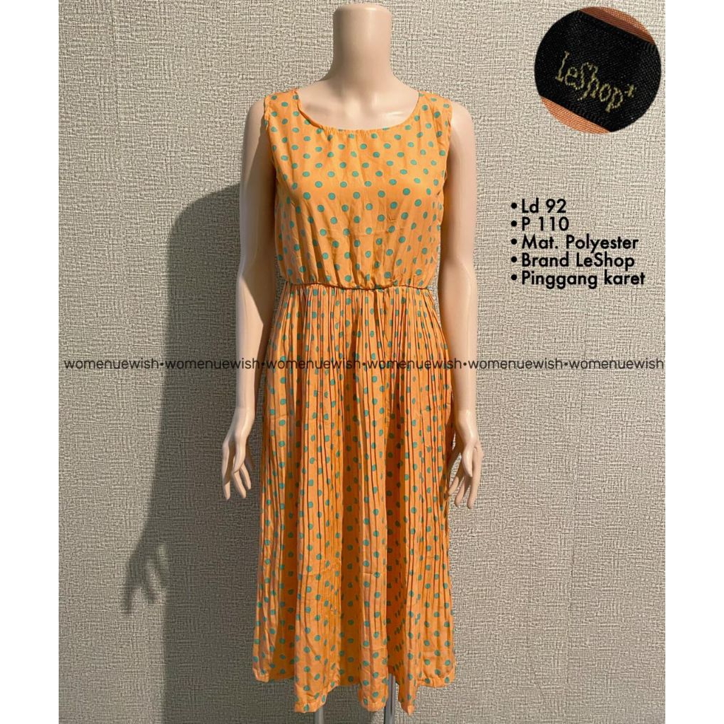 Orange Dress Polkadot Plisket